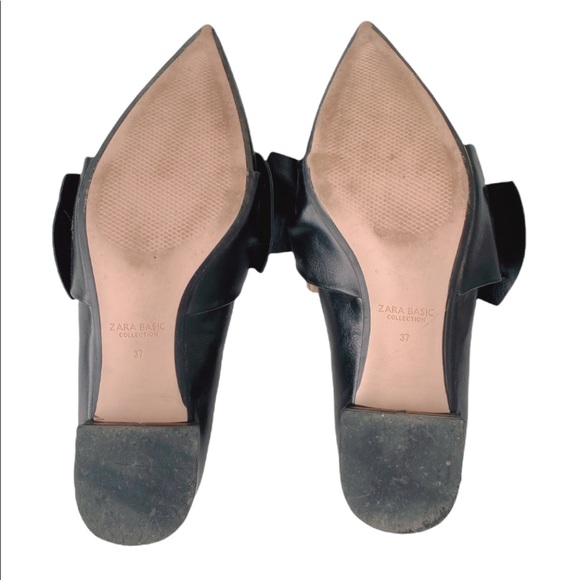 Zara Black Bow Top Flats - Picture 6 of 8